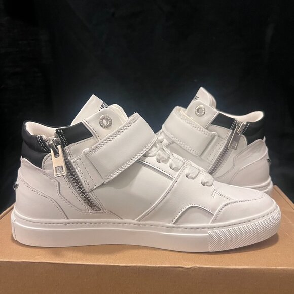 NWT ZADIG AND VOLTAIRE ZV1747 MID FLASH SNEAKERS IN WHITE SZ 37 - Picture 7 of 12